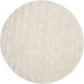 SAFAVIEH Florida Shag 5 ft Round Rug - Plush Cream Scroll