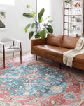 Loloi Skye Collection SKY-05 Brick/Ocean 8 ft Round Area Rug
