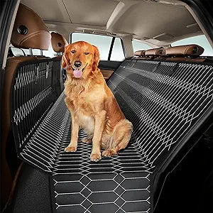 Magnelex Dog Car Seat Cover Hammock with Mesh Window for Pets