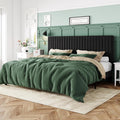 Allewie King Platform Bed Frame Velvet with Vertical Channel Headboard