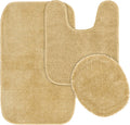 Garland Rug Traditional Nylon Washable Linen 3 Piece Set - Soft