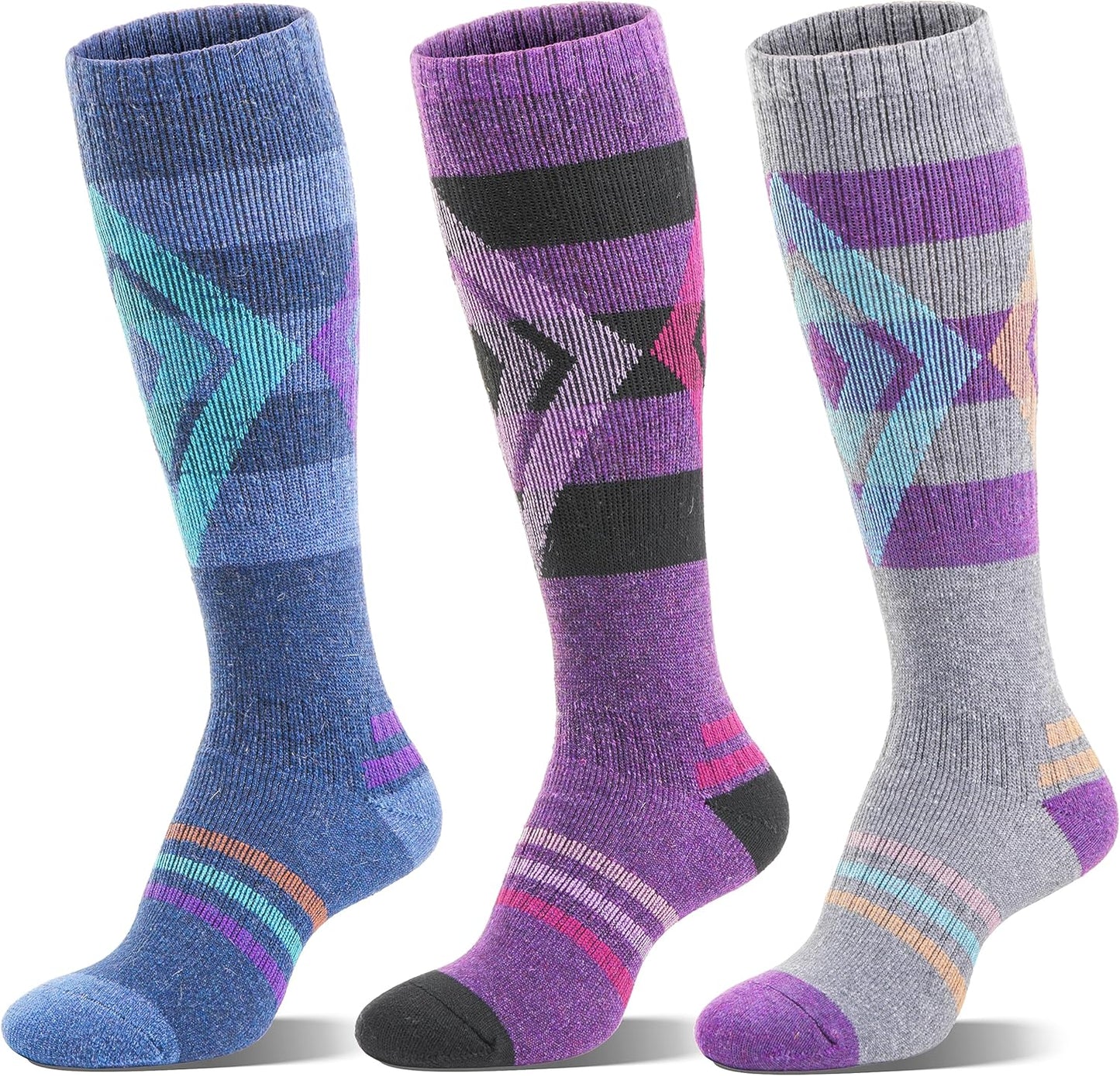 Thermal Knee High Wool Ski Socks by Welwoos