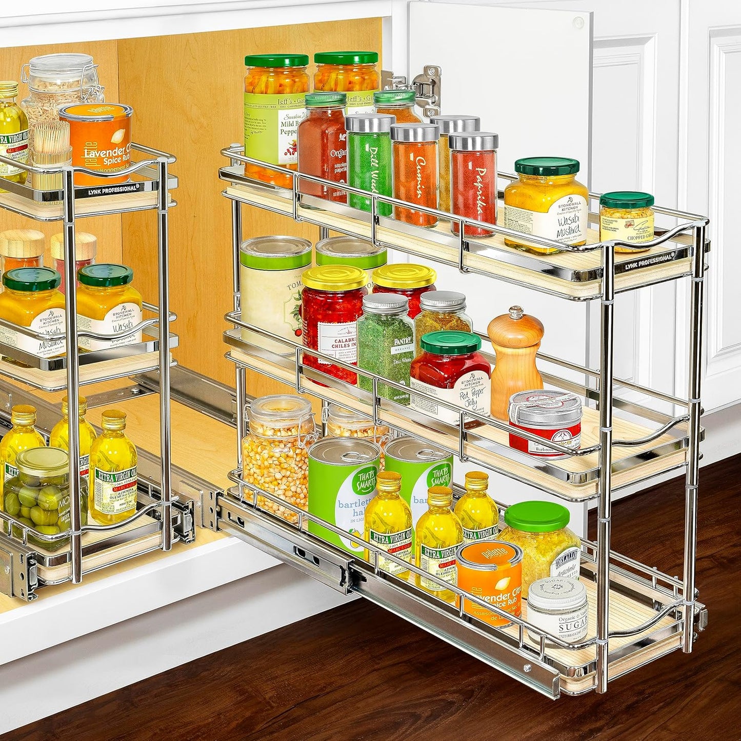 LYNK PROFESSIONAL Pull Out Spice Rack Organizer for Cabinets