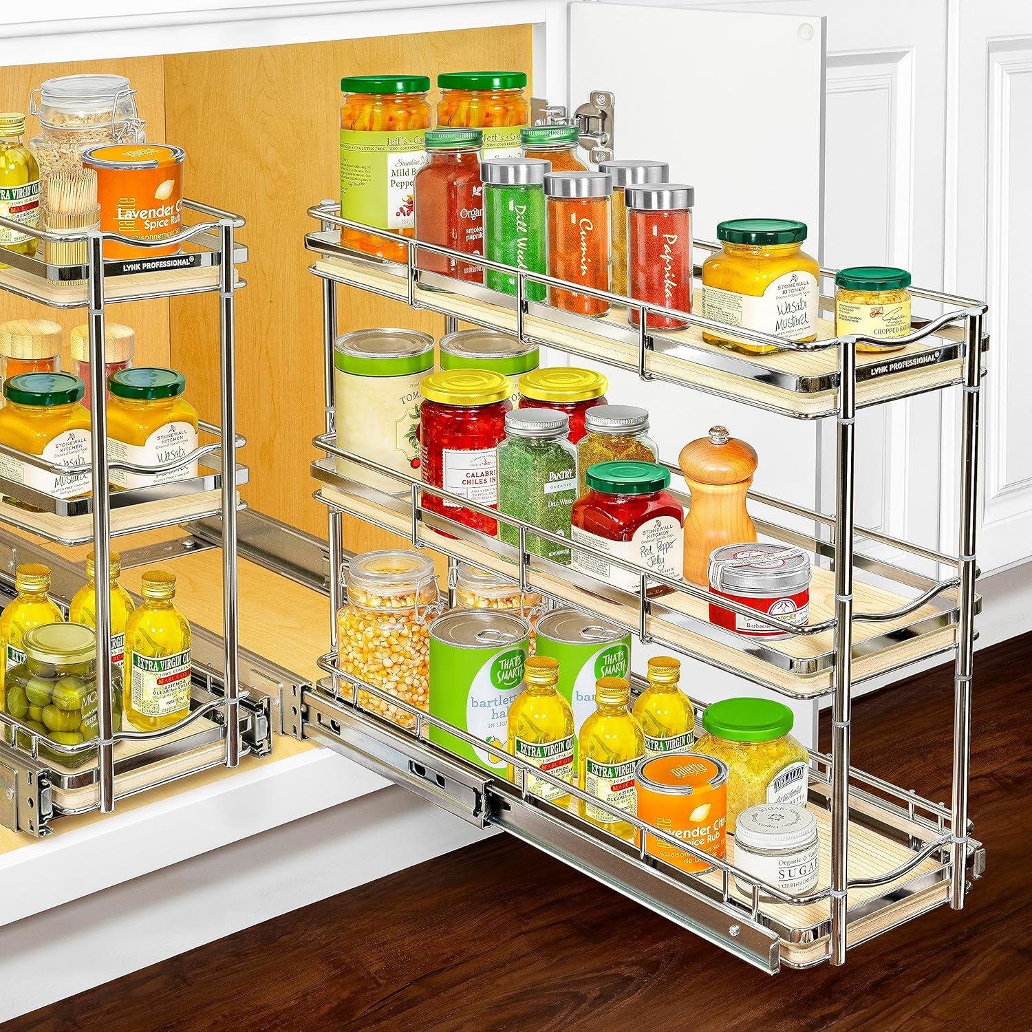 LYNK PROFESSIONAL Pull Out Spice Rack Organizer for Cabinets