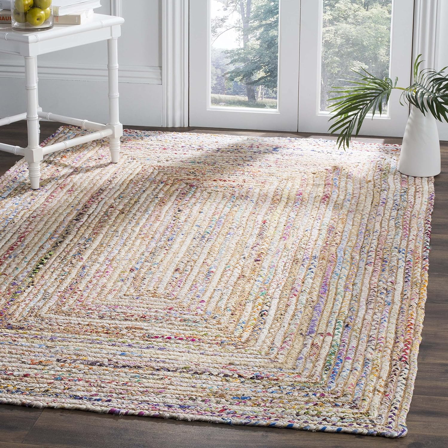 Handmade Jute & Cotton Area Rug 10x14 - Cape Cod Collection