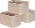 Decorative Woven Storage Baskets 3-Pack - Oatmeal Brown Organizers