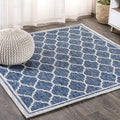 Moroccan Trellis Indoor Outdoor Square Area Rug 5X5 - Durable