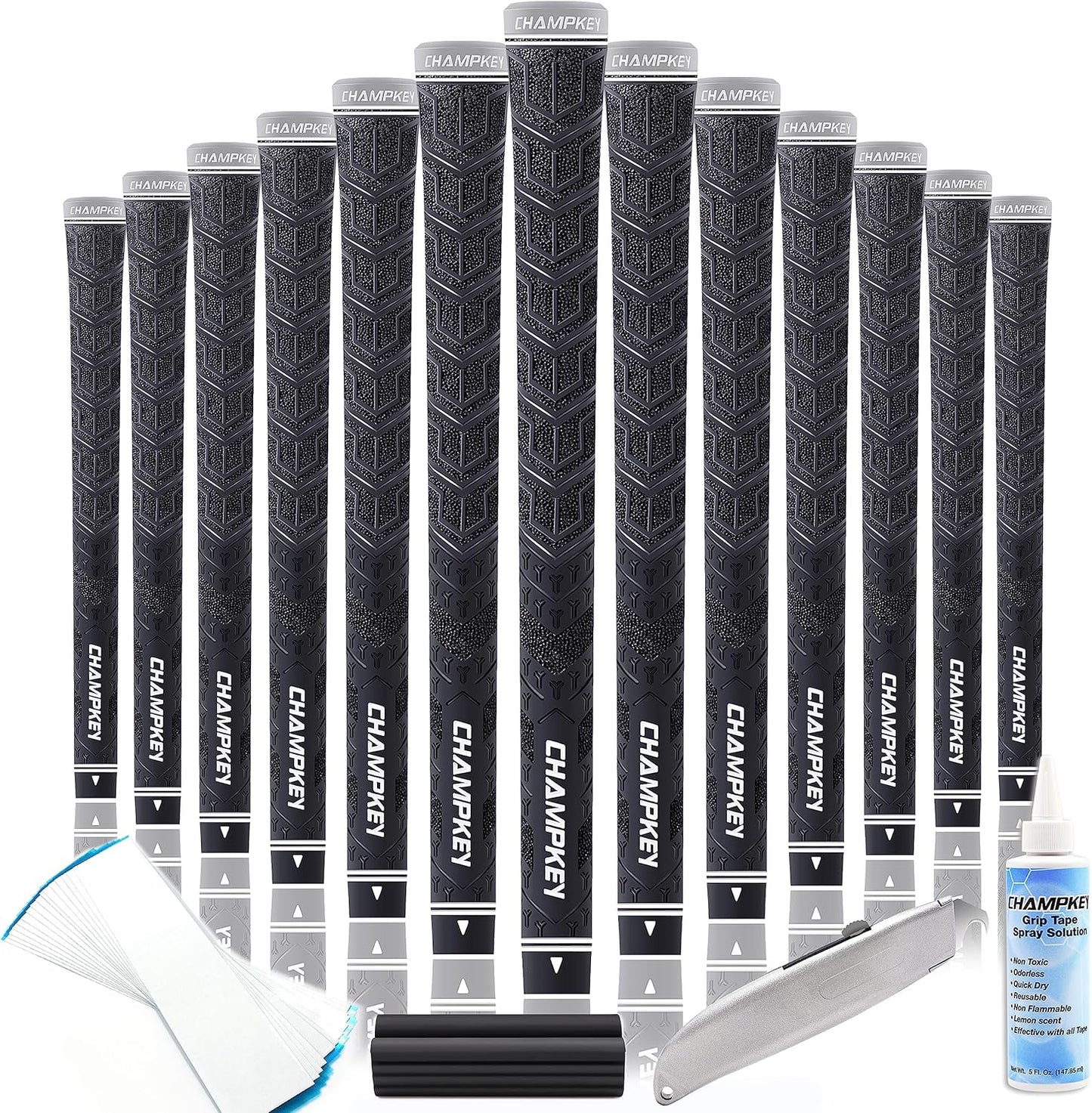 CHAMPKEY Y-PRO Performance Rubber Golf Grips for All Weather