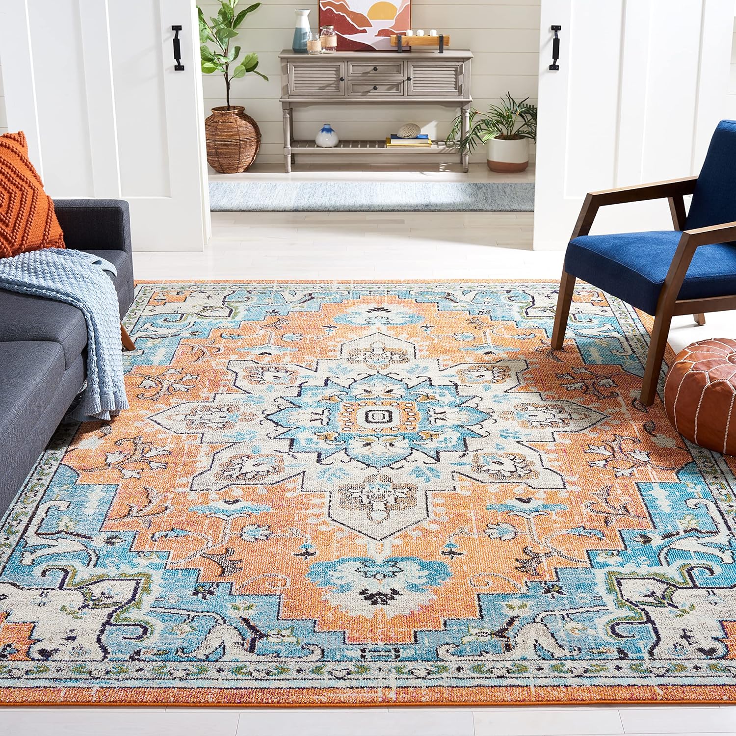 SAFAVIEH Madison Collection Area Rug - Boho Chic Design 9ft x 12ft