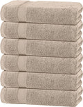 Wealuxe Taupe Bath Towels Set of 6 for Home and Spa Use