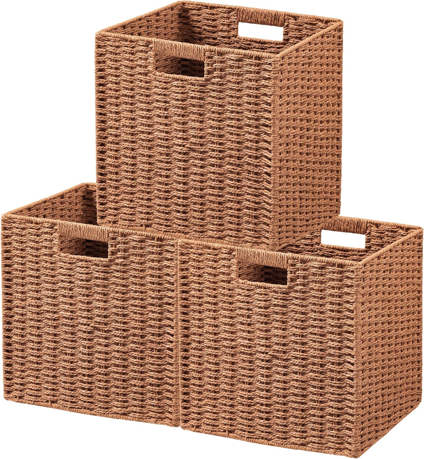 Woven Paper Rope Storage Baskets for Organizing & Decor