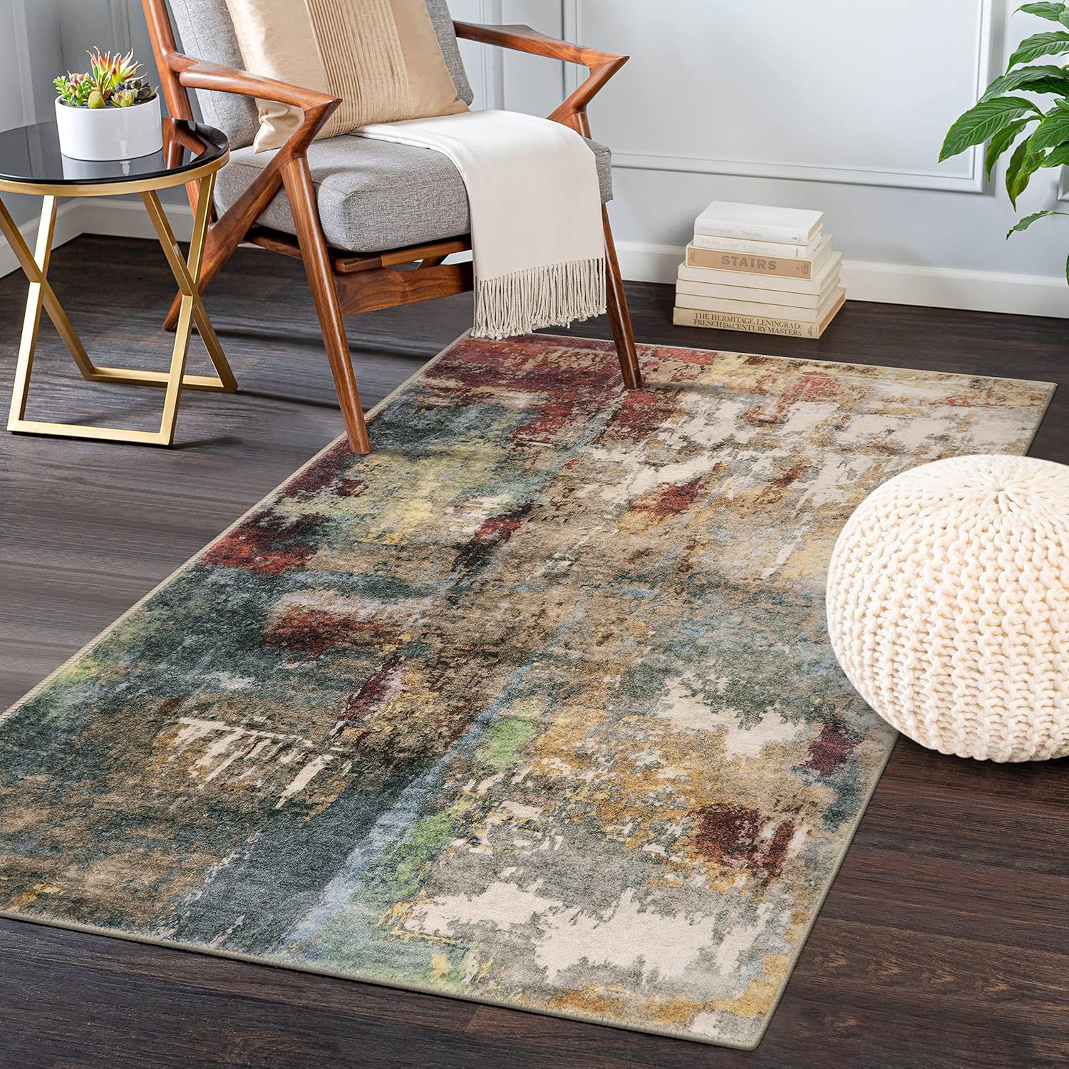 Lahome Modern Abstract Area Rug - Soft Non-Slip 3x5 Mat