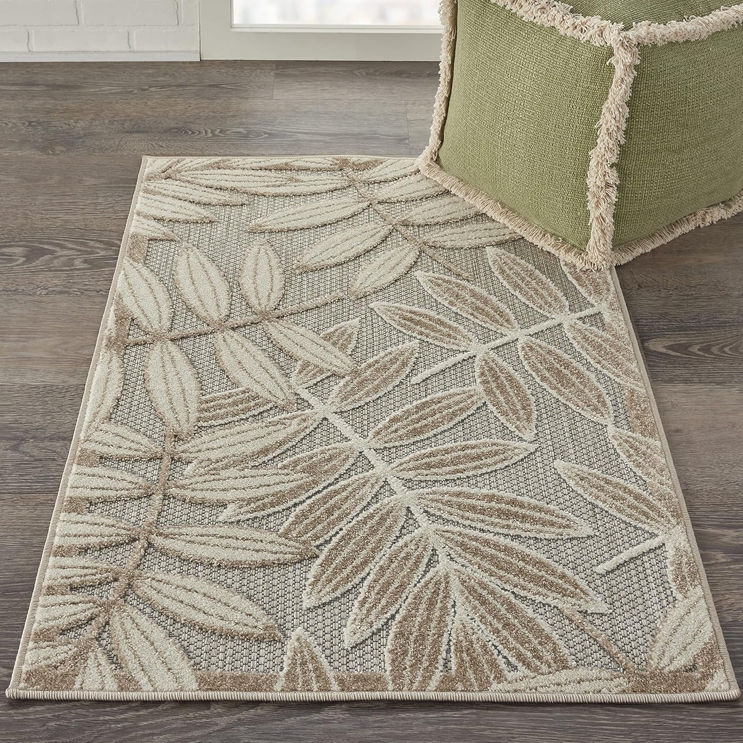 Nourison Home Aloha 2ft 8in x 4ft Natural Outdoor Indoor Rug