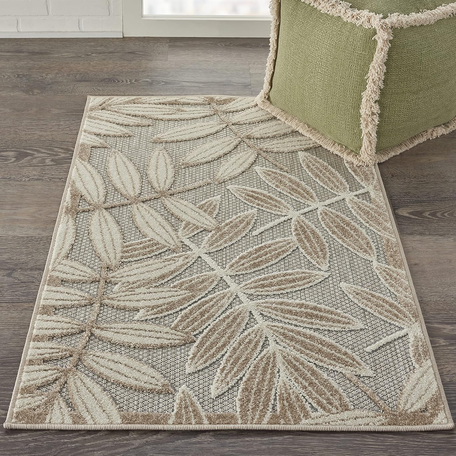 Nourison Home Aloha 2ft 8in x 4ft Natural Outdoor Indoor Rug