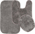 Garland Rug Traditional Nylon Washable Medium Gray 3 Piece Set - Soft