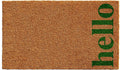 Vertical Hello Doormat 24 in x 36 in - Oversized Natural/Green Welcome