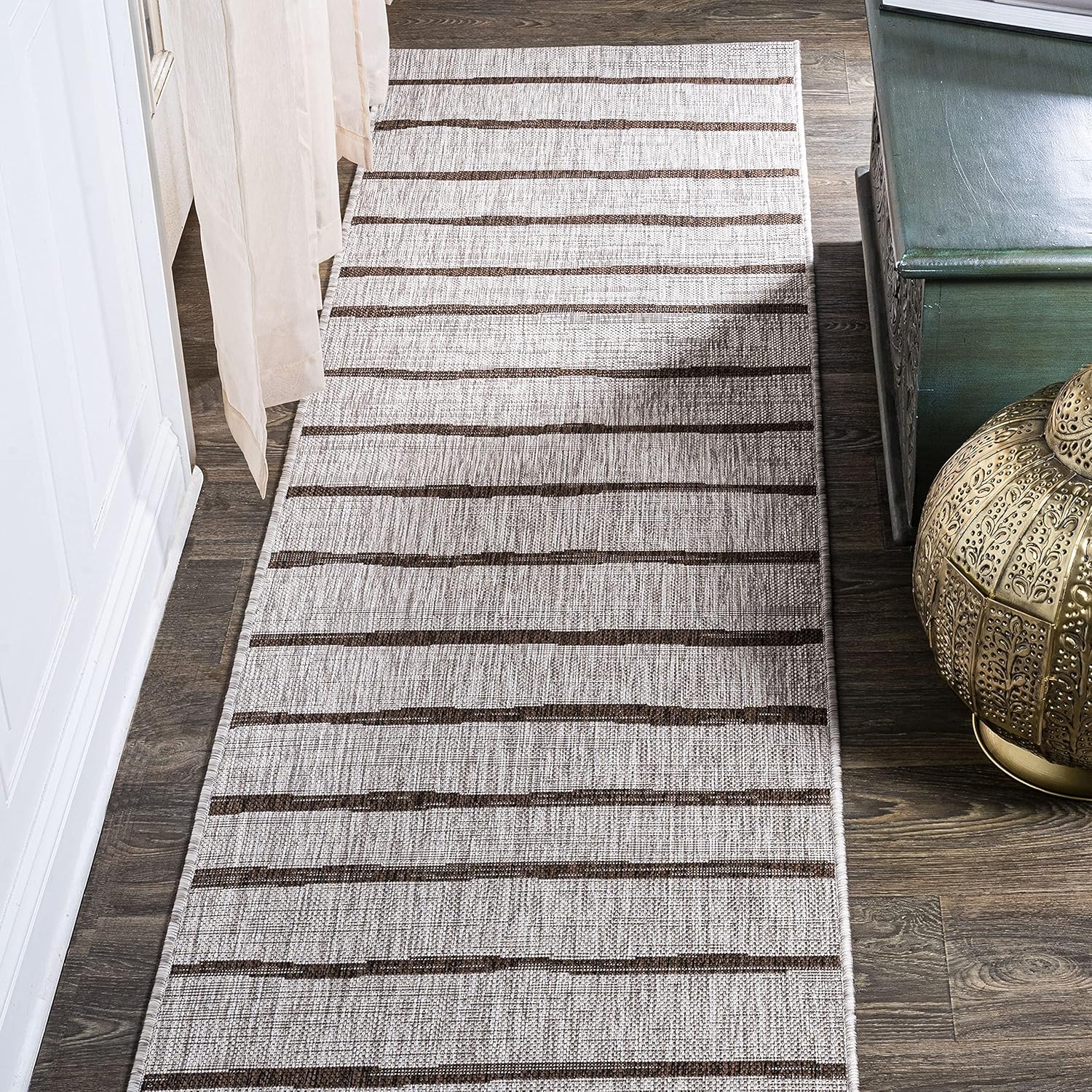 Berber Stripe Indoor Outdoor Runner Rug for High Traffic Areas