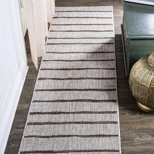 Berber Stripe Indoor Outdoor Runner Rug for High Traffic Areas
