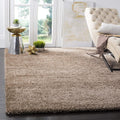 Milan Shag 5 ft 1 in Square Dark Beige Rug - Plush Non-Shedding