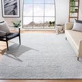 Tulum Collection Area Rug 6ft 7in Square - Light Grey & Ivory Moroccan