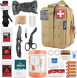 Survival First Aid Kit with Tourniquet for Emergency Preparedness