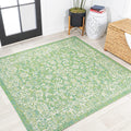 Bohemian Textured Weave Floral Indoor Outdoor Rug - Easy Clean