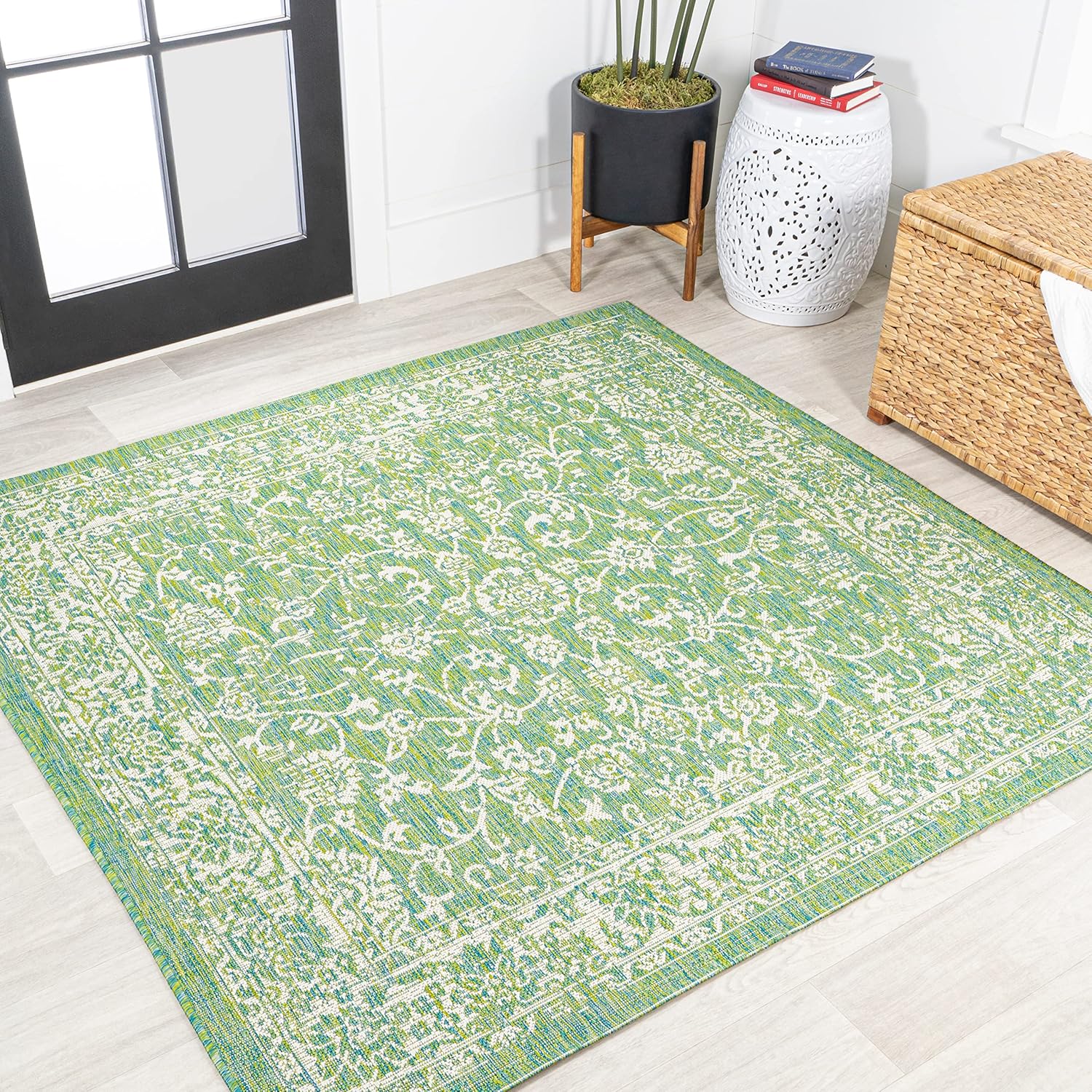 Bohemian Textured Weave Indoor Outdoor Area Rug for Any Space