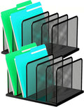 Desk File Organizer 5 Upright Mesh Desktop File Sorter - 2 Pack