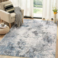 Washable Rug 5x7 Area Rug - Modern Abstract Soft Grey Blue