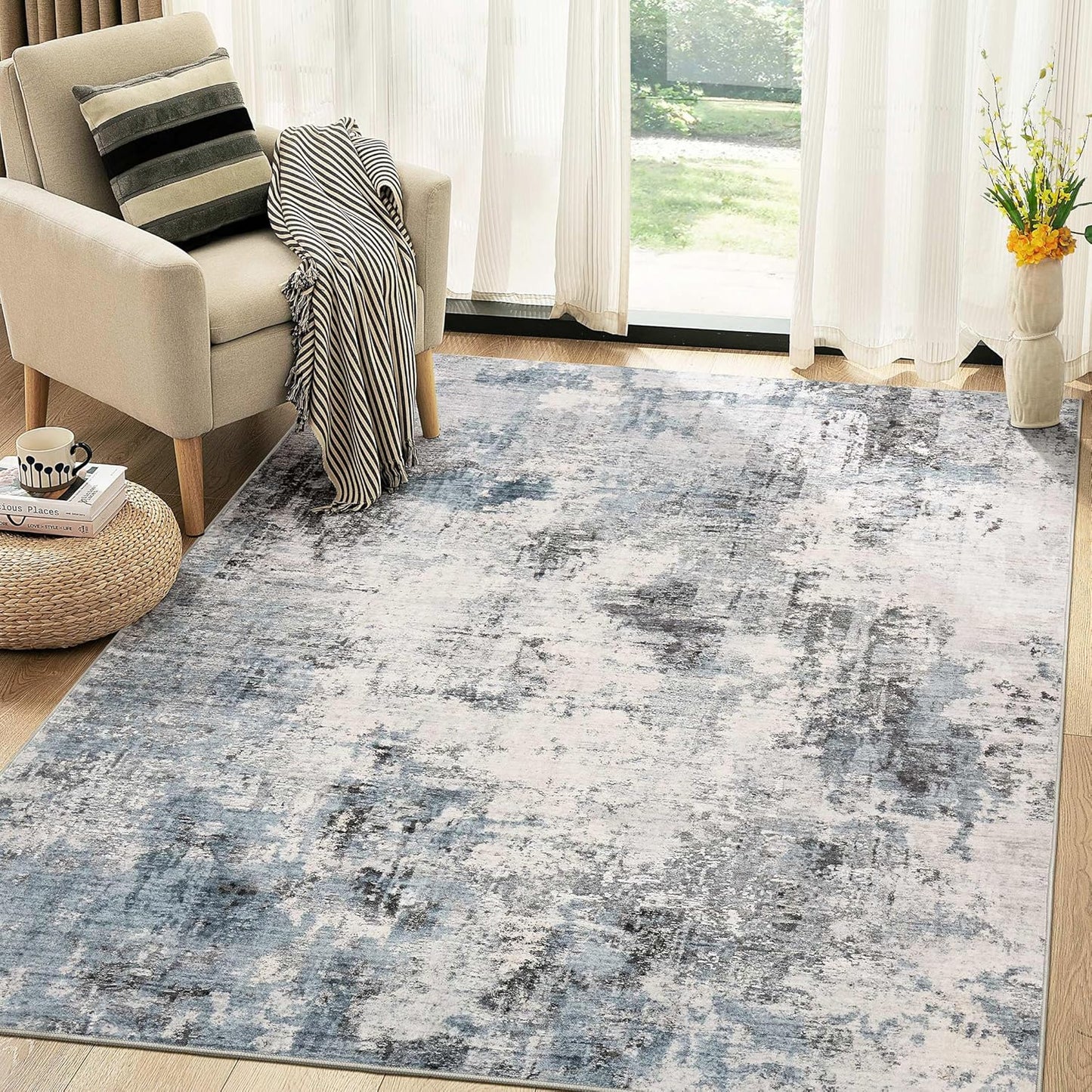 Washable Rug 5x7 Area Rugs for Living Room and Bedroom Decor