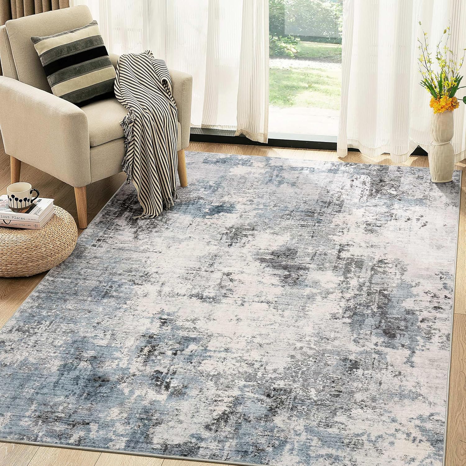 Washable Rug 5x7 Area Rugs for Living Room and Bedroom Decor