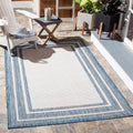 SAFAVIEH Courtyard 2ft 7in x 5ft Ivory/Navy Outdoor Indoor Rug