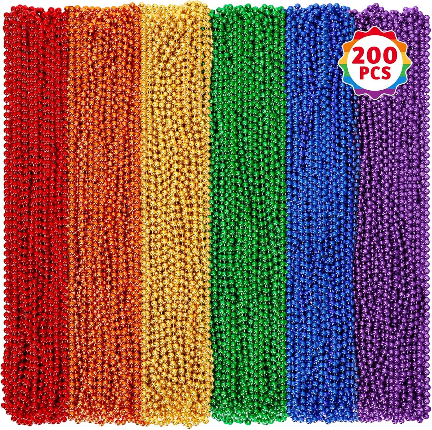 200 PCS Rainbow Bead Necklace for Pride Month Celebrations