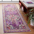 2ft 2in x 12ft Violet & Fuchsia Runner Rug - Boho Chic Medallion