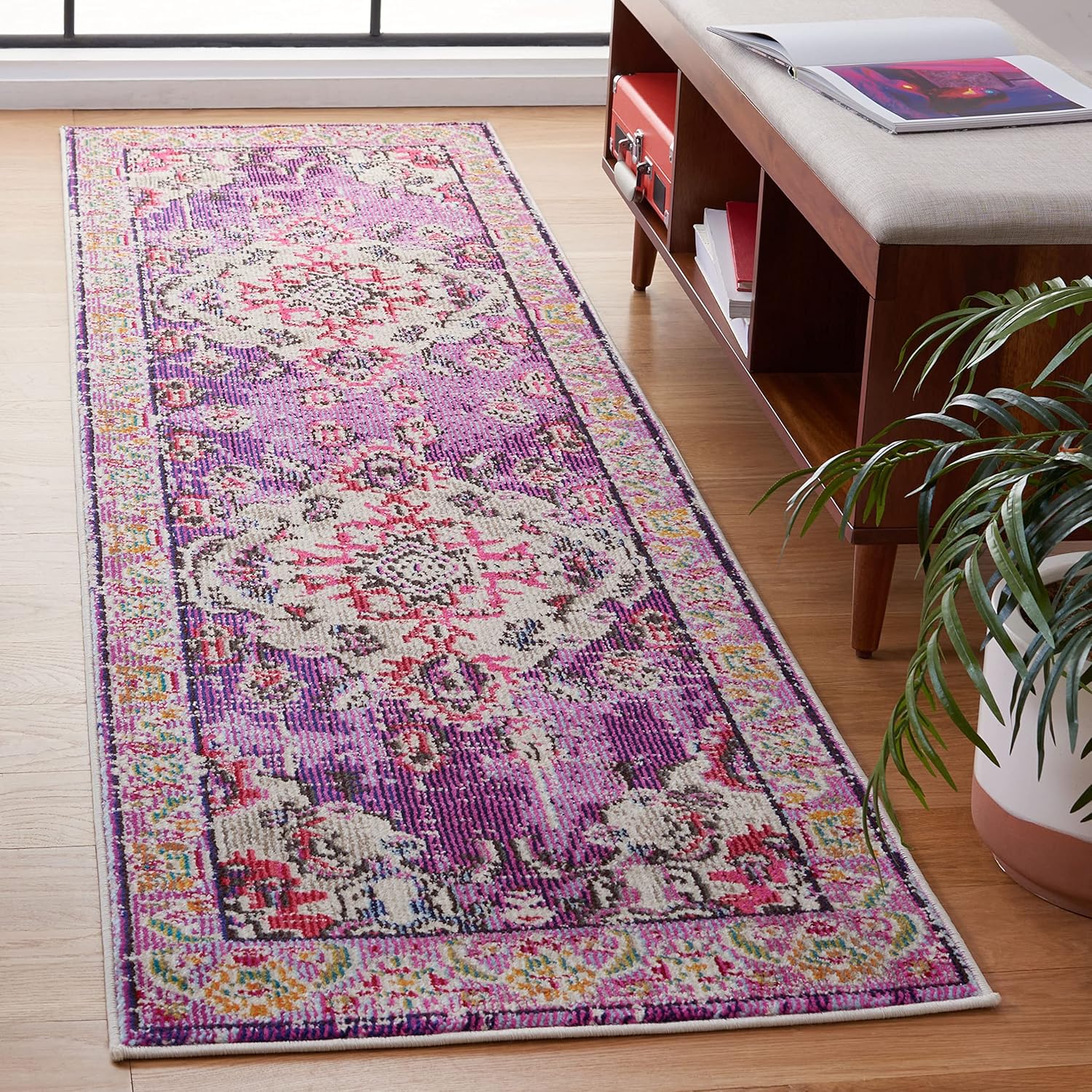 SAFAVIEH Monaco Collection Runner Rug - Boho Chic Design