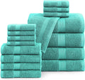 Teal 16-Piece Cotton Towel Set - 600 GSM Luxury Bath