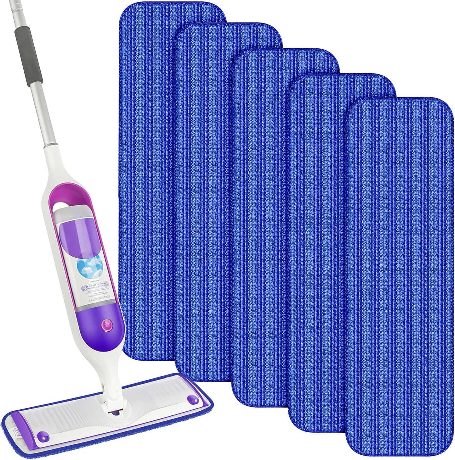 Washable Microfiber Mop Pads 5 Pack - MANGOTIME