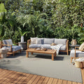 Courtyard 96 in x 120 in Indoor/Outdoor Rug Ivory Charcoal - Durable
