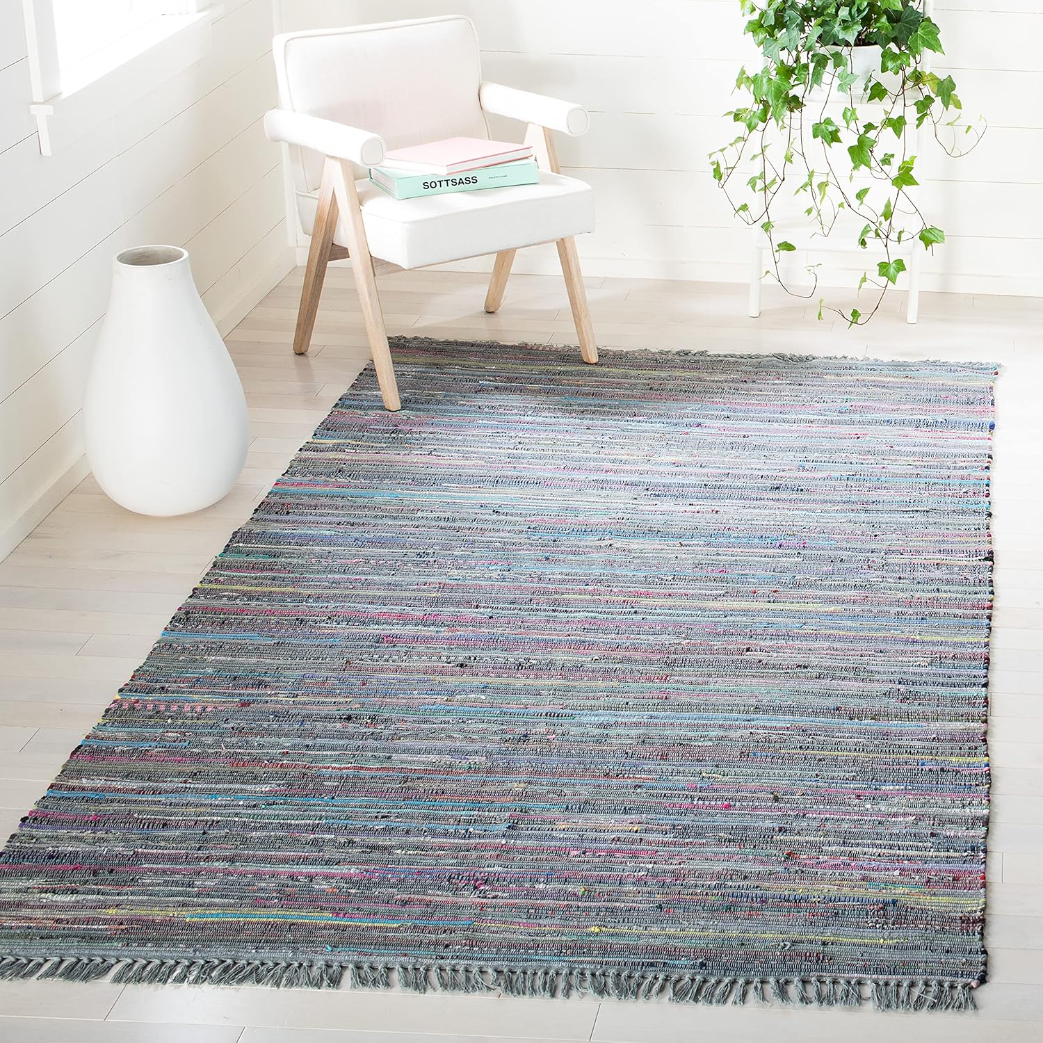 SAFAVIEH Rag Rug Collection Handmade Boho Stripe Accent Rug