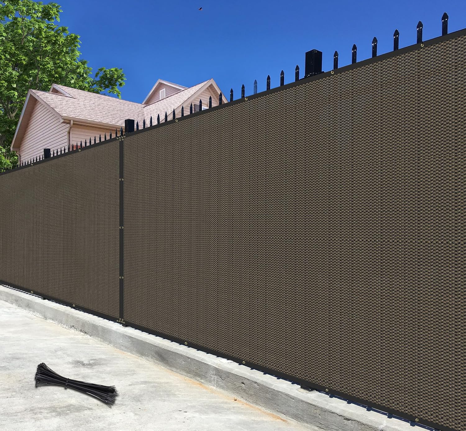 6ft x 40ft Brown Privacy Fence Screen Net for Outdoor Spaces