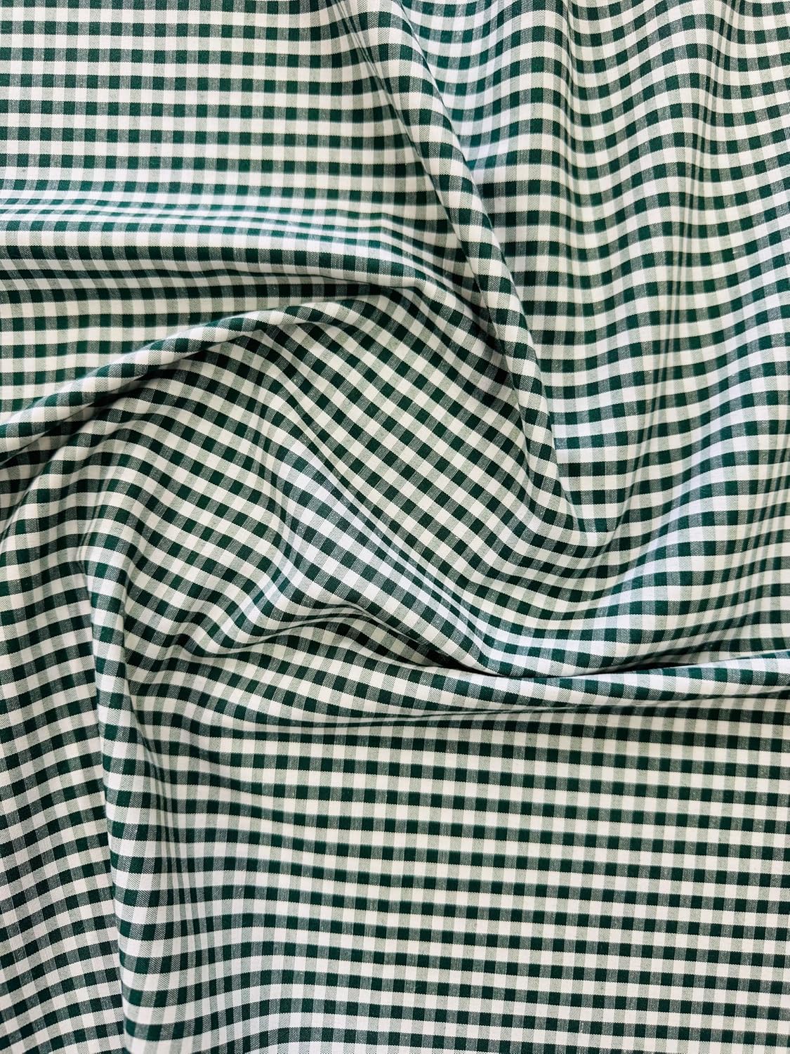 60 Inch Wide Gingham Checkered Poplin Shirting Fabric by Yard