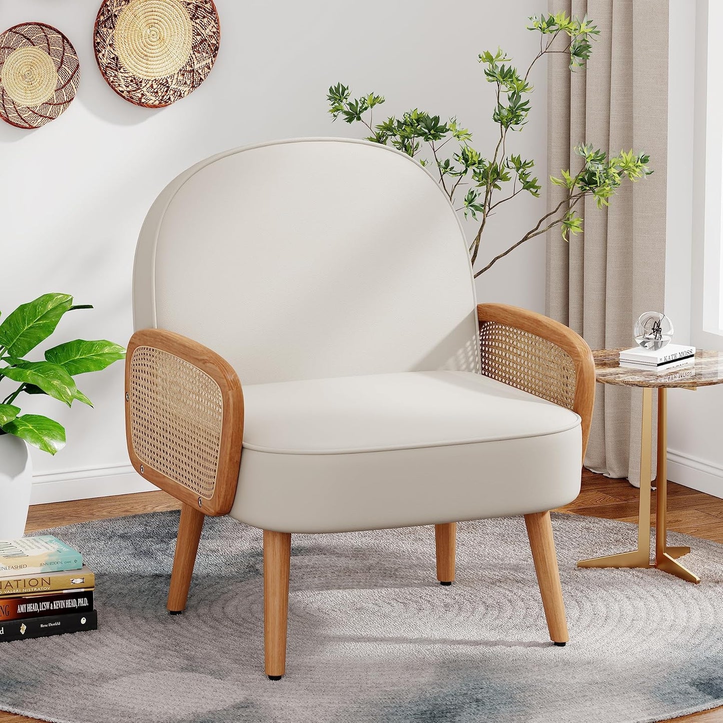 Boho Rattan Accent Chair for Cozy Spaces