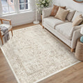 Light Brown Area Rug 4x6 Office Entryway Rug - Vintage Distressed