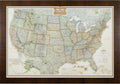 Craig Frames Wayfarer Push Pin Travel Map - Dark Brown Veneer 24x36