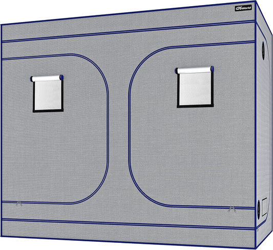 96''x48''x80'' Greenhouse Grow Tent - High Reflectivity, 600D Mylar, Observation Windows! 