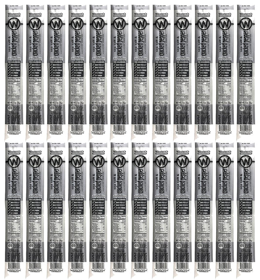 Sea Salt & Cracked Pepper Jerky Meat Sticks - 24 Pack