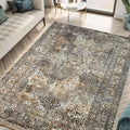Machine Washable 6x9 Rug - Vintage Low Pile Area Rug for Living Room