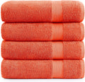 LANE LINEN 100% Cotton 4 Pack Bath Towels (28in x 54in) - Soft