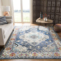 12 ft x 18 ft Navy Light Blue Area Rug - Distressed Medallion