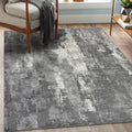 Modern Abstract Area Rug in Dark Grey by LUXE WEAVERS - 5x7